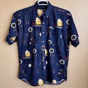 Chaps Ralph Lauren Vintage Nautical Print Short Sleeve Button Down Shirt